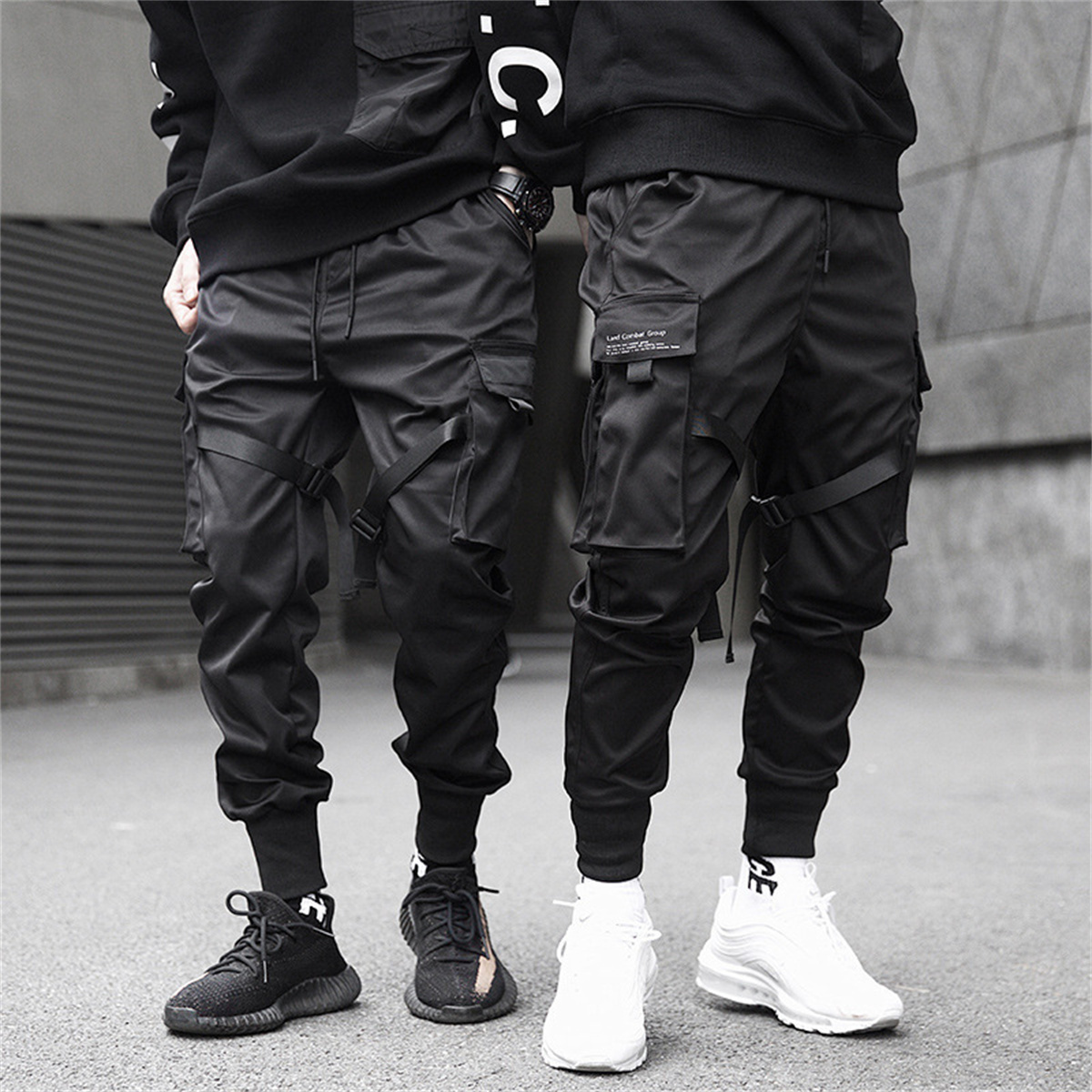 Brand Of Streetwear - Pantaloni cargo hip-hop neri Pantaloni estivi