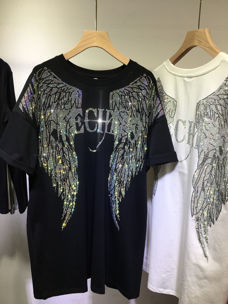 L-4XL Oversize strass Angel Wi - Women Streetwear Brand recensione e prezzo