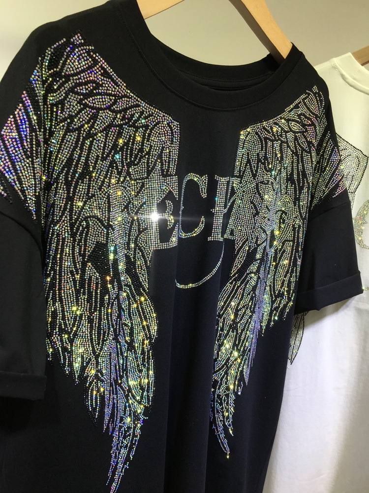 L-4XL Oversize strass Angel Wi - Women Streetwear Brand recensione e prezzo